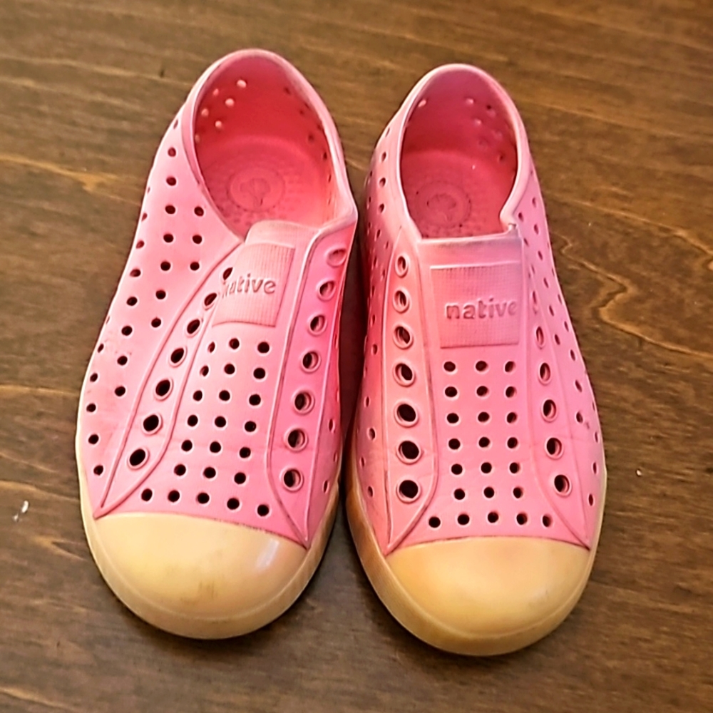 Native Shoes Pink and Cream Kids Shoes
